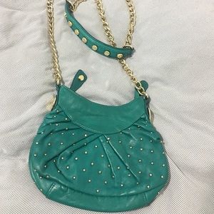 COPY - Used/ Betsey Johnson green stud leather bag
